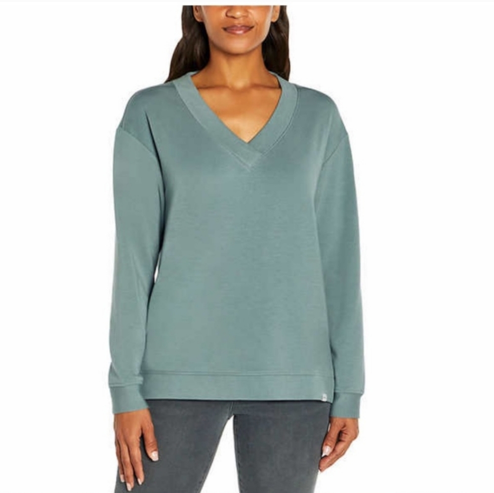 Orvis Classic Collection V-Neck Sweatshirt Top Size Small Nautical Classic Cozy